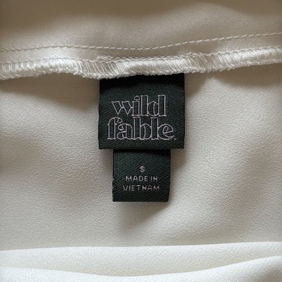 Wild Fable Satin Tube Bandeau Strapless Slip Mini Dress Ivory Champagne Sz S - Picture 8 of 13